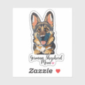 Sticker Coeur maman berger allemand (Feuille)