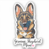 Sticker Coeur maman berger allemand (Devant)