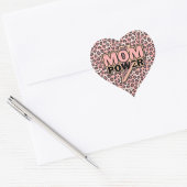 Sticker Cœur Maman Empreinte de léopard rose Power