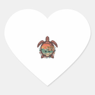 Sticker Cœur Mamie drôle Turtle Beach Vintage Shirt Design_1