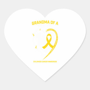 Sticker Cœur Mamie Grandson Petite-fille Cancer de l'enfance Aw
