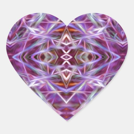 Sticker Cœur Mandala en rose (Devant)
