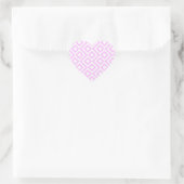 Sticker Cœur Mander rose et blanc (Sac)