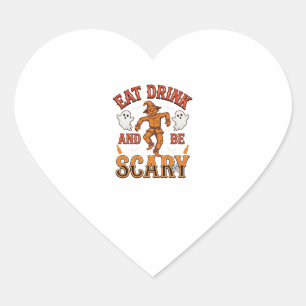 Sticker Cœur Manger Boire Et Être Effrayant Chemise Vintage Hal