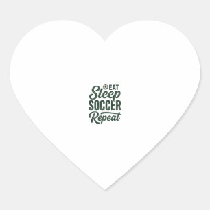 Sticker Cœur Manger Dormir Football Répéter Conception de T-shi