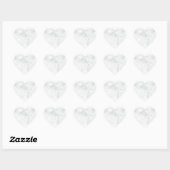 Sticker Cœur Marbre Blanc Moderne (Feuille)