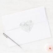 Sticker Cœur Marbre Blanc Moderne (Enveloppe)