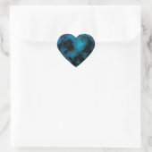 Sticker Cœur Marbre Bleu Cosmic Faux (Sac)