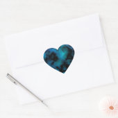 Sticker Cœur Marbre Bleu Cosmic Faux (Enveloppe)
