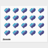 Sticker Cœur Marbre bleu et or (Feuille)