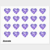 Sticker Cœur Marbre bleu et violet Abstrait numérique (Feuille)