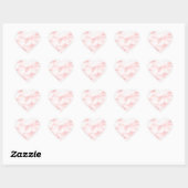 Sticker Cœur Marbre rose Faux élégant (Feuille)