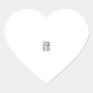Sticker Cœur Marche chrétienne à travers le feu vintage