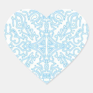 Sticker Cœur Marée Azur Céleste