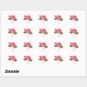 Sticker Cœur Mariage à fleurs de Merci rose rose (Feuille)