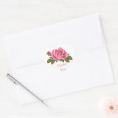 Sticker Cœur Mariage à fleurs de Merci rose rose (Enveloppe)