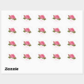 Sticker Cœur Mariage à fleurs de Merci rose rose (Feuille)