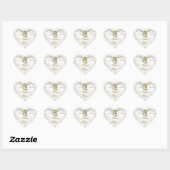 Sticker Cœur Mariage blanc (Feuille)