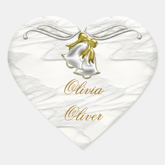 Sticker Cœur Mariage blanc (Devant)