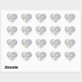 Sticker Cœur Mariage blanc Aqua Blue Purple Pearl (Feuille)