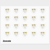 Sticker Cœur Mariage blanc pour la mariée et la mariée (Feuille)