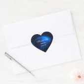 Sticker Cœur Mariage céleste Full Blue Moon & Stars Midnight (Enveloppe)