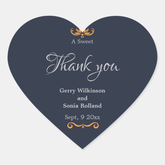 Sticker Cœur Mariage classique d'élégance florale (Devant)