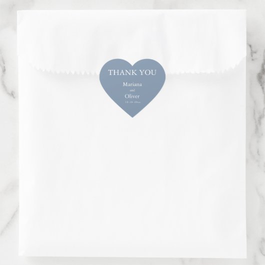 Sticker Cœur Mariage classique Dusty Blue (Sac)