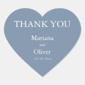 Sticker Cœur Mariage classique Dusty Blue (Devant)