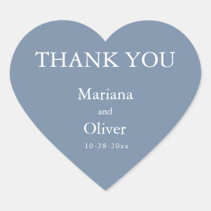 Sticker Cœur Mariage classique Dusty Blue