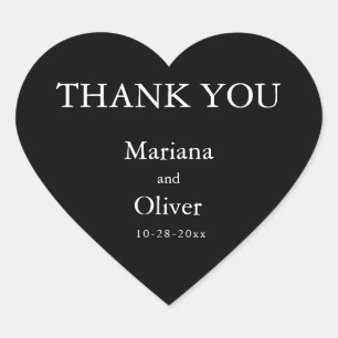 Sticker Cœur Mariage Classique Noir et Blanc