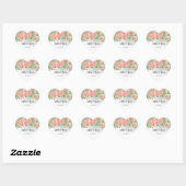Sticker Cœur Mariage classique rose pâle (Feuille)