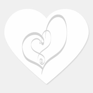 Sticker Cœur Mariage Coeurs Enveloppe Invitation Phoque Mariage