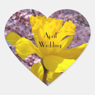 Sticker Cœur Mariage d'avril scelle les enveloppes Invitations 