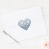 Sticker Cœur Mariage de coeur Dusty Blue Modern Script (Enveloppe)