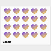Sticker Cœur Mariage de coucher de soleil jaune violet Ombre (Feuille)