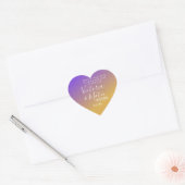 Sticker Cœur Mariage de coucher de soleil jaune violet Ombre (Enveloppe)