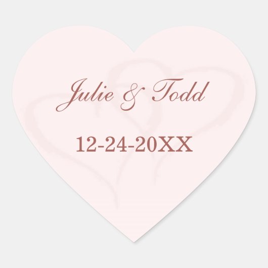 Sticker Cœur Mariage de deux coeurs (Devant)