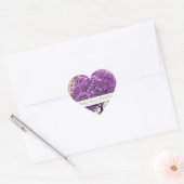 Sticker Cœur Mariage de feuille d'arbre de coeur violet radiant (Enveloppe)