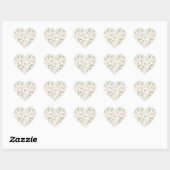 Sticker Cœur Mariage de fleurs blanches rose (Feuille)