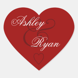 Sticker Cœur Mariage de joint d'enveloppe rouge