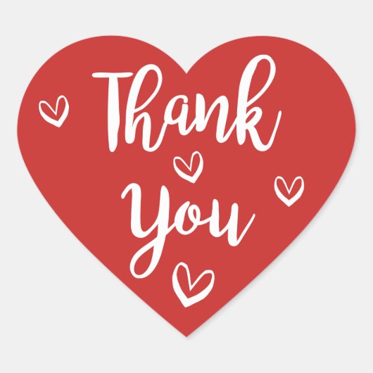 Sticker Cœur Mariage de la Bourgogne rouge Merci blanc (Devant)
