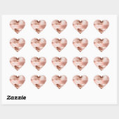 Sticker Cœur Mariage de léopard doré Rose Glam (Feuille)