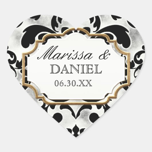 Sticker Cœur Mariage de lunettes dorées vieilles et démontées (Devant)