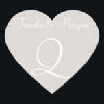 Sticker Cœur Mariage de monogrammes personnalisables Timberwolf<br><div class="desc">Monogrammes de mariage personnalisés Enveloppe Phoques - Les planificateurs de l'industrie Mariage se demandent généralement : combien de Phoques avez-vous besoin sur un monogramme? Ces Monogrammes Mariages élégants et personnalisables sont idéaux pour les Monogrammes mariages et les papeteries mariages supplémentaires. - Monogrammes Mariages Essentials - Monogrammes personnalisables Mariage Pour Monogrammes...</div>