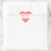 Sticker Cœur Mariage de points Polka rouge et blanc (Sac)
