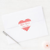 Sticker Cœur Mariage de points Polka rouge et blanc (Enveloppe)