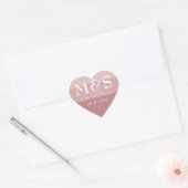 Sticker Cœur Mariage de script moderne Dusty Rose (Enveloppe)