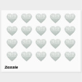 Sticker Cœur Mariage de script moderne Sage Green (Feuille)
