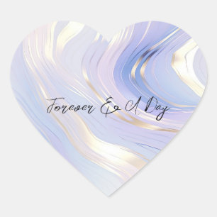 Sticker Cœur Mariage de verre doré Lavender